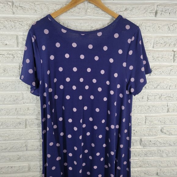 Lularoe Womens Dress XL Short Sleeve High Low Blue Polka Dot GEO227XE - Picture 8 of 13